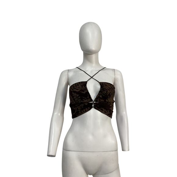 Bec + Bridge 'Desert' Brown Cotton Palm Top Size 4 - Picture 2 of 5